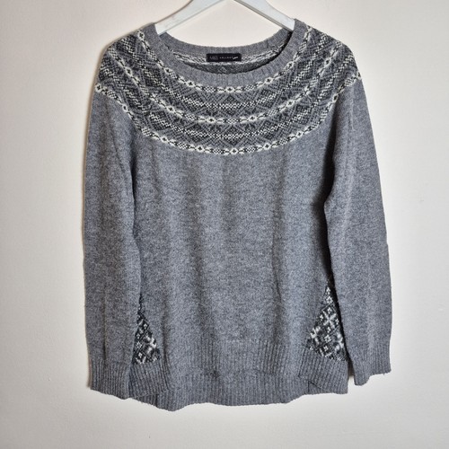 Grey fairisle wool - grey,