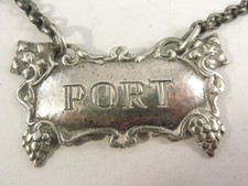 Omar Ramsden Silver WINE LABEL - Port. Hallmarked London 1937