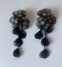 Zara Black Long Earrings