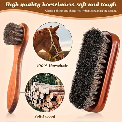 2pc horsehair shoe brush - 2pc,