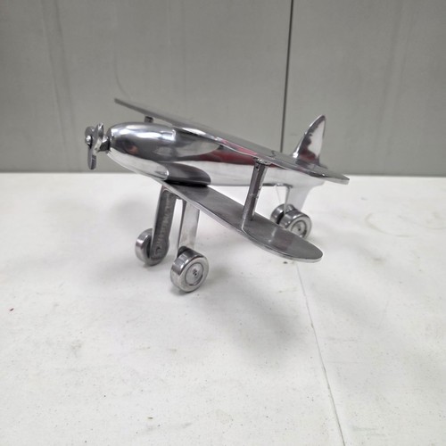 Vintage style metal biplane - style,