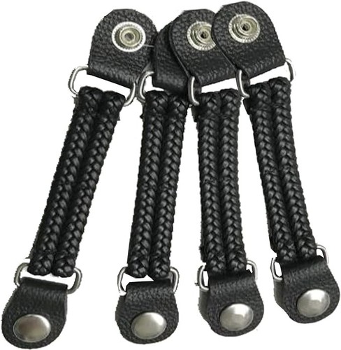 Plain braided black leather - braided,