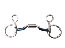 Comfort Barrel Myler Bits Baucher Hanging Cheek Snaffle BlueSweet Bits Brand New