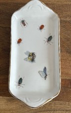 Vintage Chinacraft Fine Bone China Trinket Dish Tray Bug Insect Bee Design 8”