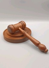 GAVEL & BLOCK In MAHOGANY Wood FULL SIZE AUCTIONEER BEST MAN WEDDING CLUB MASONS