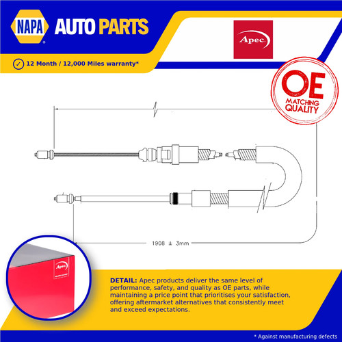 Handbrake cable fits - cable,