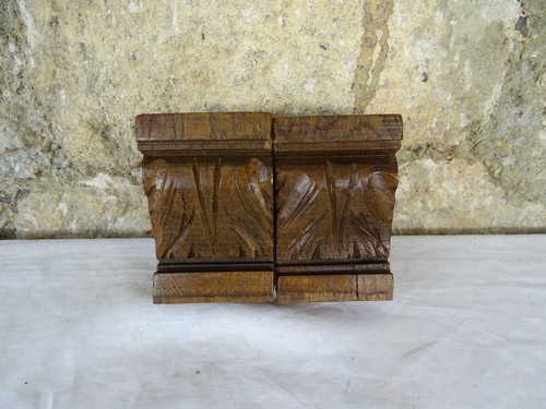 Two antique french carved oak - two,