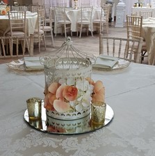 Large White Vintage Bird Cage