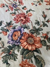 2 x Vintage Sanderson Bold Floral Heavy Cotton Fabric Remnants ‘Westbury’ 7.8 M
