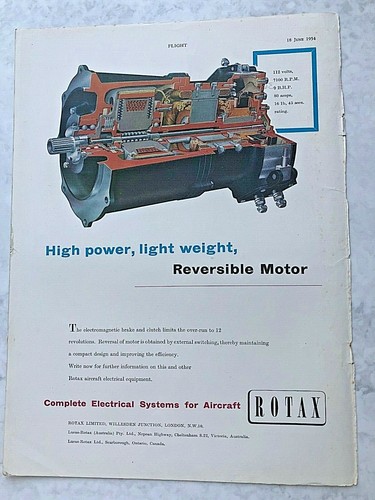 1954 aircraft advert rotax - 1954,