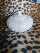 Belleek Basketweave Fine Bone China Sugar Bowl  by Aynsley