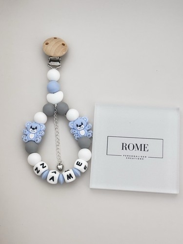 Personalised blue bear pram - bear,