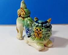 Vintage Ceramic Chinese Foo Foo Dog /Guardian Lion 9cm Tall x 10cm long