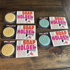 LOT OF 5 Little Octopus MCM 1963 Vintage Soap Holder Aqua Blue & Beige