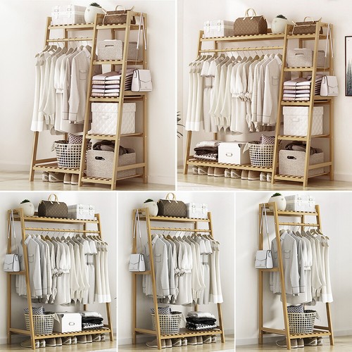 Wooden clothes rail rack - clothes,