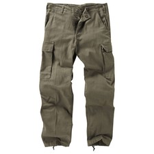 Moleskin Trouser German Army Style Durable Work Cargo Pants Cotton Olive Green