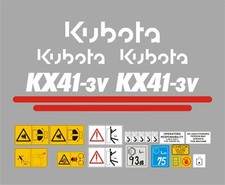 Kubota KX41-3v Mini Digger Decal Set 