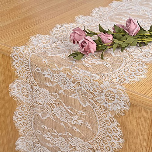 White table runner - runner, lace