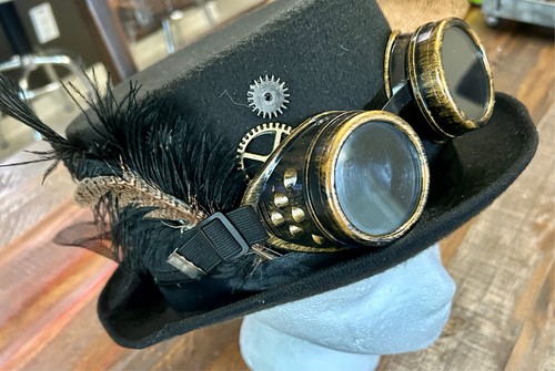 Black steam punk hat - punk,