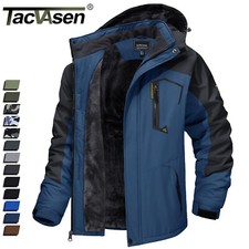 Men's Waterproof Ski Jacket Winter Outdoor Snow Jacket Thermal Fleece Lined Coat