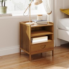 Bamboo Beside Cabinet Nightstand Side Table 1/3 Drawers For Bedroom Furniture