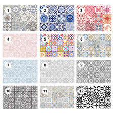 Tile Transfers Stickers Wall Vintage Mosaic Self-Adhesive Kitchen Peel and Stick