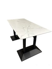 MARBLE TABLE 152 x 76cm for Restaurants, Cafes Seat up to 6 people, white