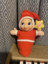 Hasbro 2005 Playskool Glow Worm Soft Toy Plush 9" Christmas Red (no Workings) A5