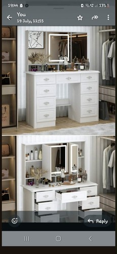 White dressing table with - with, led