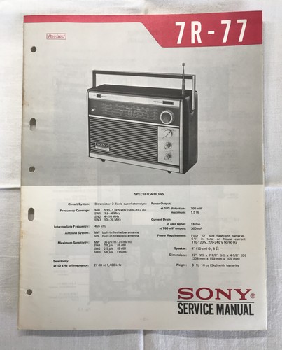Sony transistor radio - 7r-77,