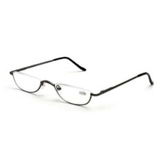 Half Moon Vintage Reading Glasses Men Casual Spring Hinges Readers Black