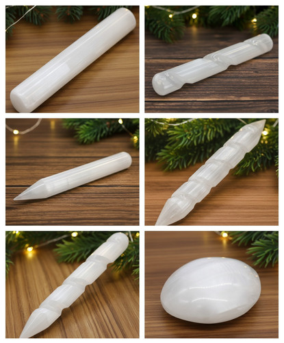 Selenite crystal healing wands - selenite,