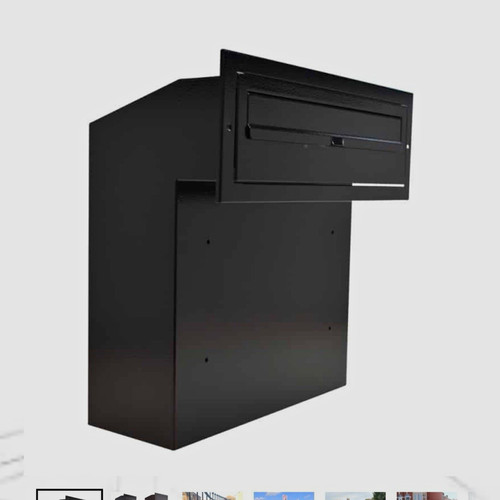 Gate mailbox black - mailbox,, rear