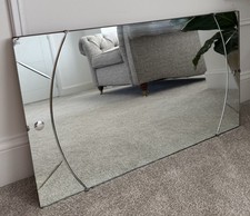 Vintage Art Deco Style Mirror With Edge Detail - 41 X 61 cm - With Chain