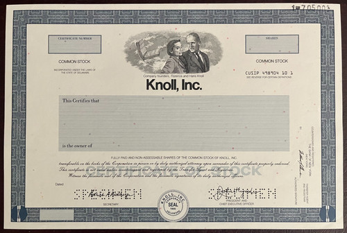Knoll inc specimen stock - inc.,