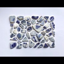 50+ Sea Pottery Pieces - Blue and White Sea Pottery for Arts, Crafts and Jewelry