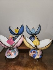 Heirloom Porcelain Disney Princess Musical Egg Collection Full 4-Figure Set 2005
