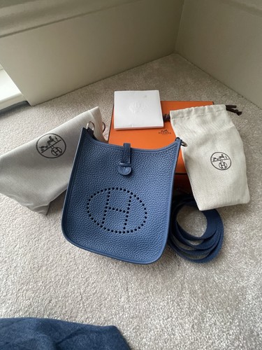 Hermès evelyne blue leather - hermès,
