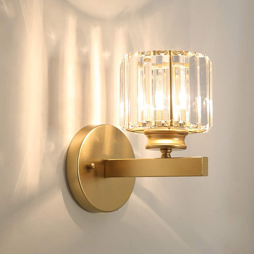 Crystal wall sconce gold e27 - crystal,