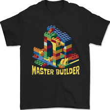 Master Builder Bricklayer Bricky Building Blocks Mens T-Shirt 100% Cotton