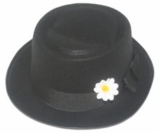Black Pie Hat with Daisy