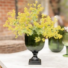 Emerald glass hurricane vase - glass,