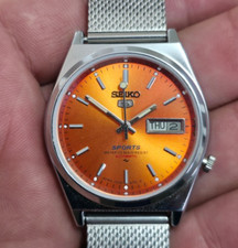 Refurbished Seiko Sports 5 Orange Dial refurbished 7009 Automatic