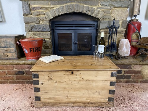 Old antique pine chest - old,