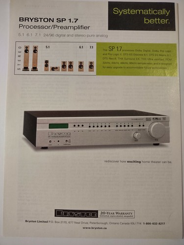 Bryston preamplifier - sp, 17
