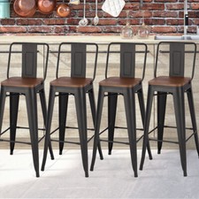 Set of 4 Industrial Bar Stools