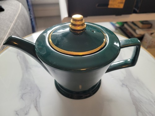 Sadler art deco green teapot - green,