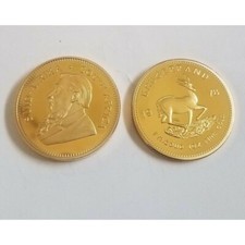 1978 Gold Plated 1oz 24K Krugerrand Coin South Africa in capsule