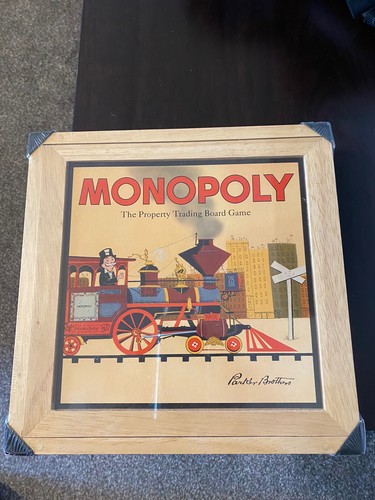 Wooden monopoly board game - wooden,