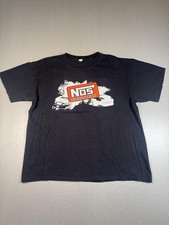 NOS Energy Drink Shirt Mens XL Black Anvil Racing Cars Graphic Tee 00s Sponsor